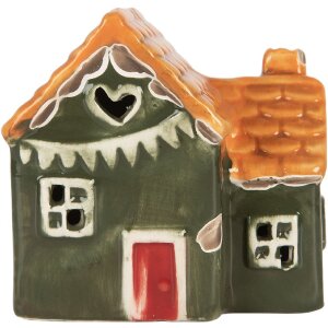 Clayre & Eef 6CE2270 Dekoration Haus mit LED 8x6x8 cm