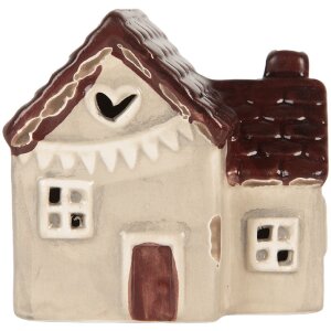 Clayre & Eef 6CE2271 Dekoration Haus mit LED 8x6x8 cm...