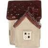Clayre & Eef 6CE2271 Dekoration Haus mit LED 8x6x8 cm Beige-Rot