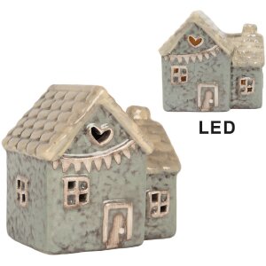 Clayre & Eef 6CE2272 Dekoration Haus mit LED 8x6x8 cm