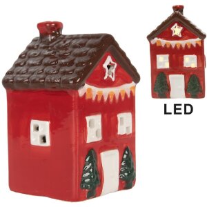Clayre & Eef Decorațiune Căsuță LED 6x6x10 cm