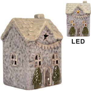 Clayre & Eef 6CE2275 Dekoration Haus mit LED 6x6x10...