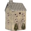 Clayre & Eef Suport Lumânări Casă 9x8x15 cm Dolomit