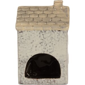 Clayre & Eef Suport Lumânări Casă 9x8x15 cm Gri/Bej