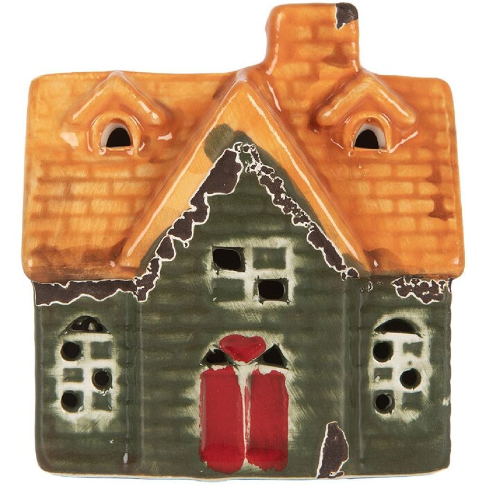 Clayre & Eef 6CE2282 Dekoration Haus mit LED 8x5x8 cm