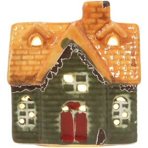 Clayre & Eef 6CE2282 Dekoration Haus mit LED 8x5x8 cm