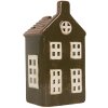 Clayre & Eef 6CE2285 Teelichthalter Haus Grün/Braun 8x6x16 cm