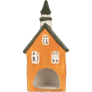 Clayre & Eef 6CE2288 Teelichthalter Haus 10x7x21 cm Orange Grün