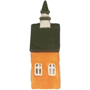 Clayre & Eef 6CE2288 Teelichthalter Haus 10x7x21 cm Orange Grün