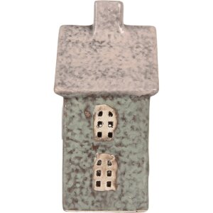 Clayre & Eef 6CE2292 Teelichthalter Haus Grün Rosa 8x7x14 cm