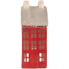 Clayre & Eef 6CE2294 Teelichthalter Haus Rot Grau 7x7x18cm