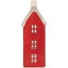 Clayre & Eef 6CE2294 Teelichthalter Haus Rot Grau 7x7x18cm