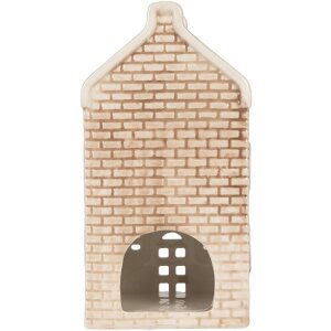 Clayre & Eef Suport Lumânare Casă 9x10x19 cm Dolomit Rustic