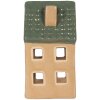 Clayre & Eef 6CE2307 Teelichthalter Haus 6x6x11 cm Beige/Grün