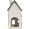 Clayre & Eef 6CE2311 Teelichthalter Haus Beige Grün 9x8x18cm