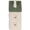 Clayre & Eef 6CE2311 Teelichthalter Haus Beige Grün 9x8x18cm