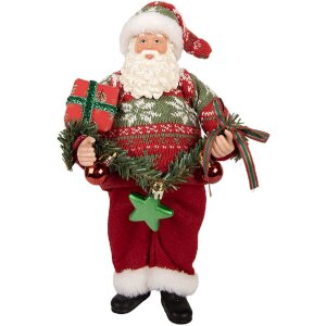 Clayre & Eef 66357 Dekoration Weihnachtsmann 16x11x27 cm