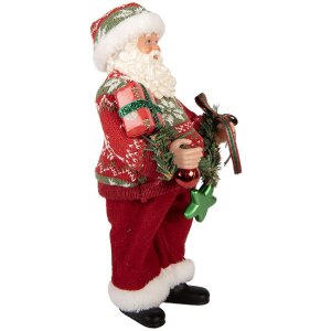 Clayre & Eef 66357 Decorațiune Moș Crăciun 16x11x27 cm