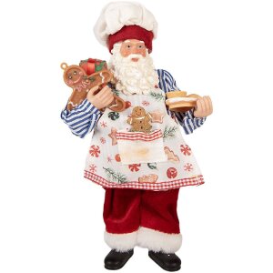 Clayre & Eef 66359 Decorațiune Moș Crăciun 15x10x26 cm