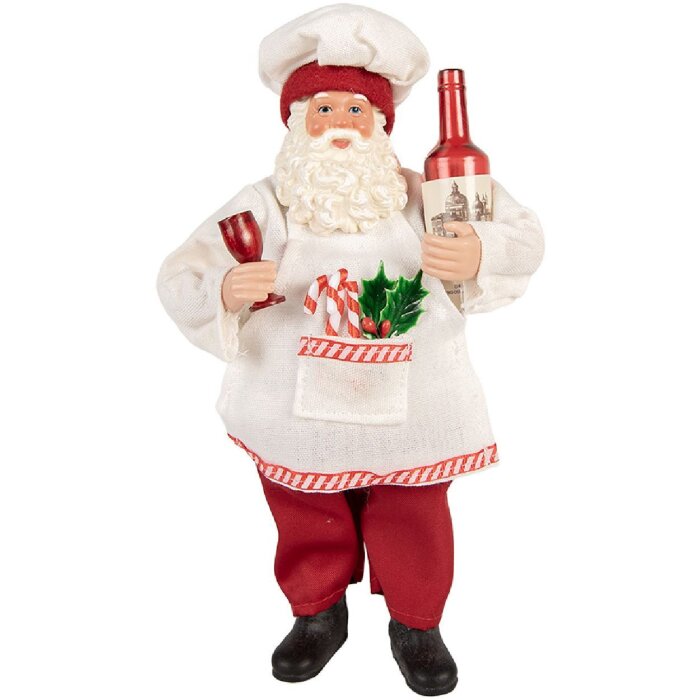 Clayre & Eef 66361 Dekoration Weihnachtsmann 15x10x27 cm