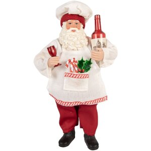 Clayre & Eef 66361 Dekoration Weihnachtsmann 15x10x27 cm