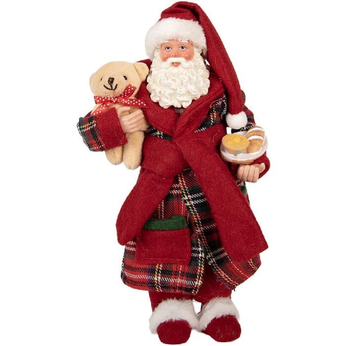 Clayre & Eef 66362 Dekoration Weihnachtsmann 16x11x28 cm