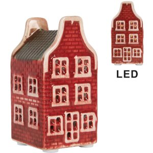 Clayre & Eef 6CE2297 Dekohaus mit LED 4x4x8 cm