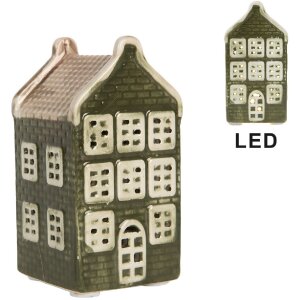 Clayre & Eef 6CE2303 Dekoration Haus mit LED 4x4x8 cm