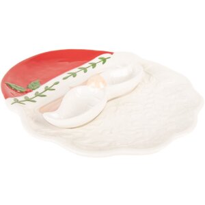 Clayre & Eef 6CE2365 Schale 29x26x5 cm weiß rot Landhausstil