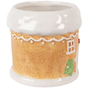 Clayre & Eef Cană Ceramică 300ml Maro-Albă 13x9x9cm