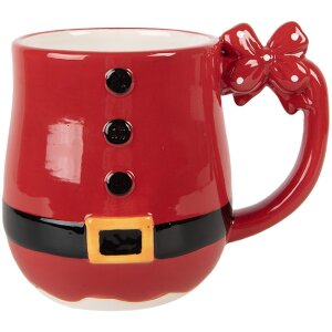 Clayre & Eef 6CEMU0219 Becher 13x9x11 cm 400 ml Rot Schwarz