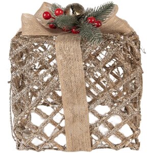 Clayre & Eef Set 3 Decorațiuni Cadouri LED Auriu