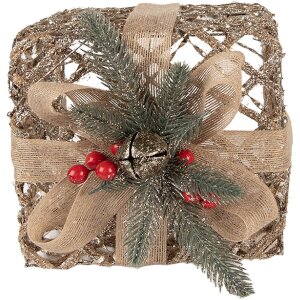 Clayre & Eef Set 3 Decorațiuni Cadouri LED Auriu