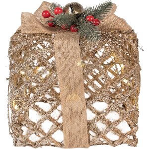 Clayre & Eef Set 3 Decorațiuni Cadouri LED Auriu