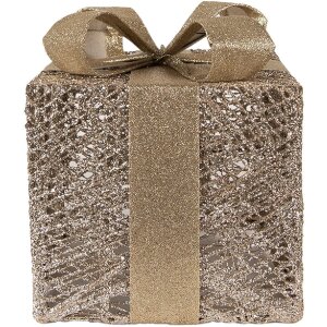 Clayre & Eef 66312 Dekoration Geschenk LED 3er Set Goldfarben