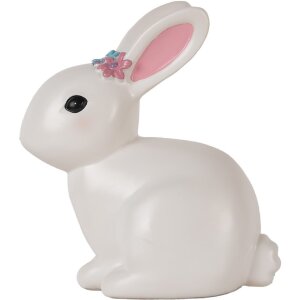 Clayre & Eef Lampă de veghe Iepuraș LED 21x13x22 cm Alb-Roz