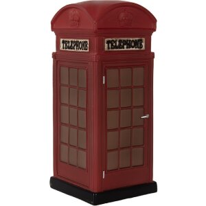 Clayre & Eef Lampă de Noapte Telefon Public LED 10x10x23 cm Roșu-Marou