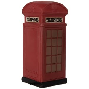 Clayre & Eef Lampă de Noapte Telefon Public LED 10x10x23 cm Roșu-Marou