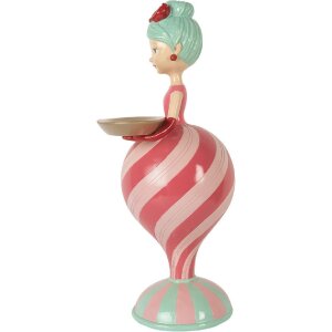 Clayre & Eef 6PR5796 Dekoration Kind mit Schale Rosa Grün 22x20x46 cm