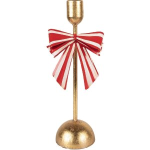 Clayre & Eef 6Y5941 Kerzenständer 11x9x28 cm Goldfarben Rot