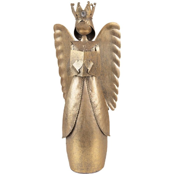 Clayre & Eef Figurină Decorativă Înger 17x10x39 cm Maro