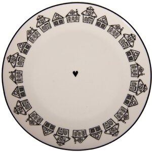 Clayre & Eef Farfurie Mică Porțelan 20x2 cm Bej-Maronie