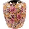 Vază decorativă Clayre & Eef 66379, galben-roșu, Ø 33x36 cm