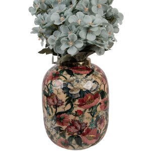 Clayre & Eef 66390 Vază Decorativă Bej-Roz Ø17x22 cm