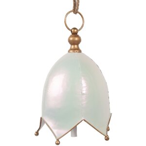 Clayre & Eef 6Y5924L Dekoration Klingel Weiß Gold Ø 19x26 cm