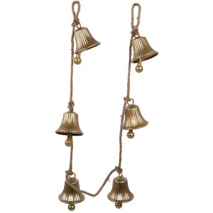 Clayre & Eef 6Y5911 Decorațiune Anhanger Clopoței Auriu 9x9x135 cm