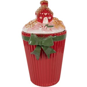 Clayre & Eef 6CE2227 Vorratstopf mit Deckel 16x14x27 cm