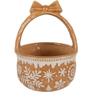 Clayre & Eef 6CE2231 Korb Ø 15x21 cm Braun-Beige Keramik Landhausstil