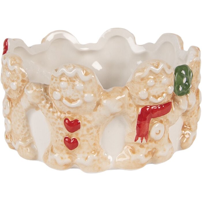 Clayre & Eef 6CE2233 Schale Ø 14x7 cm Braun Beige Keramik