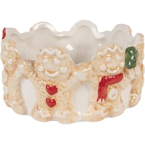 Clayre & Eef 6CE2233 Schale Ø 14x7 cm Braun Beige Keramik